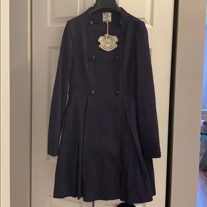 Tulle navy double breasted coat